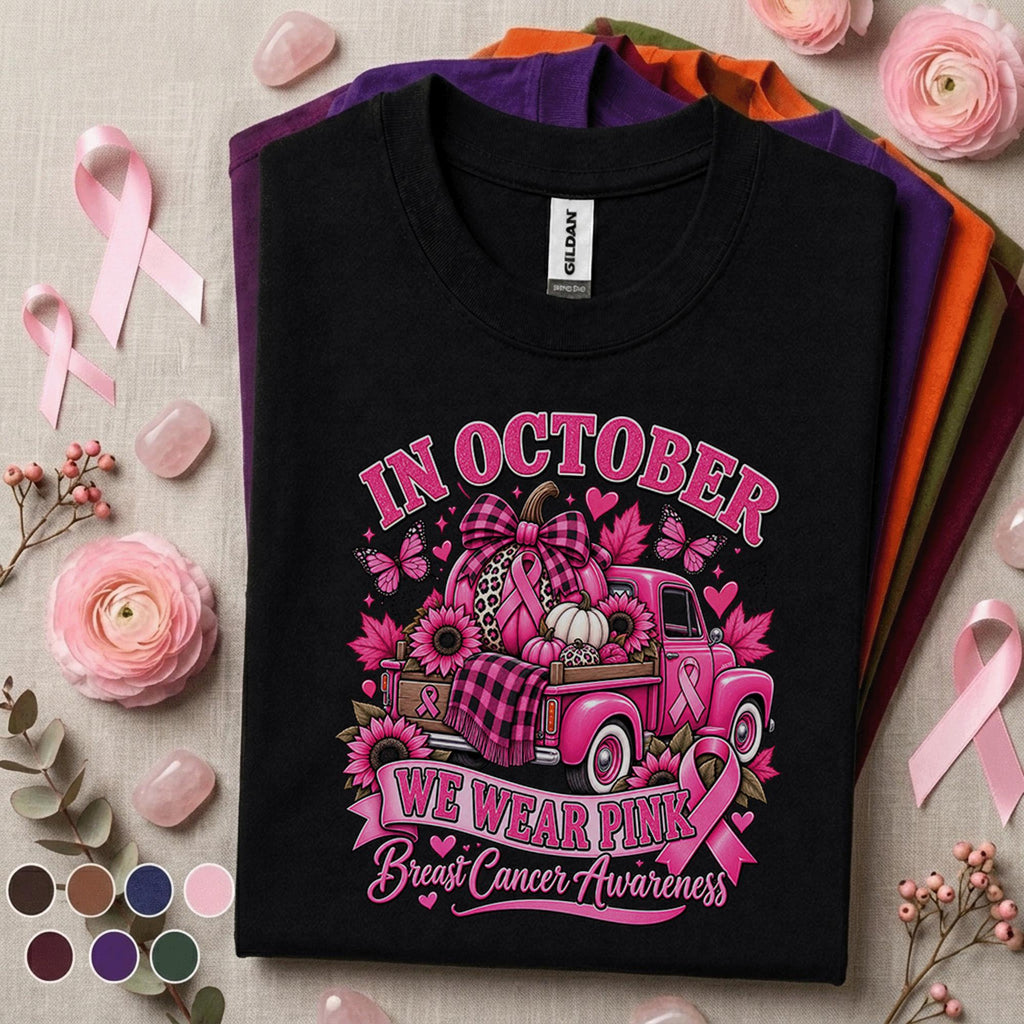 Breast Cancer Awareness Shirt, In October We Wear Pink Tee