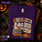 Kindergarten Boo Crew Halloween Shirt, Cute Ghost Teacher Tee, Preschool Fall Shirt, Spooky Classroom Gift, Halloween Teacher Team Tee
