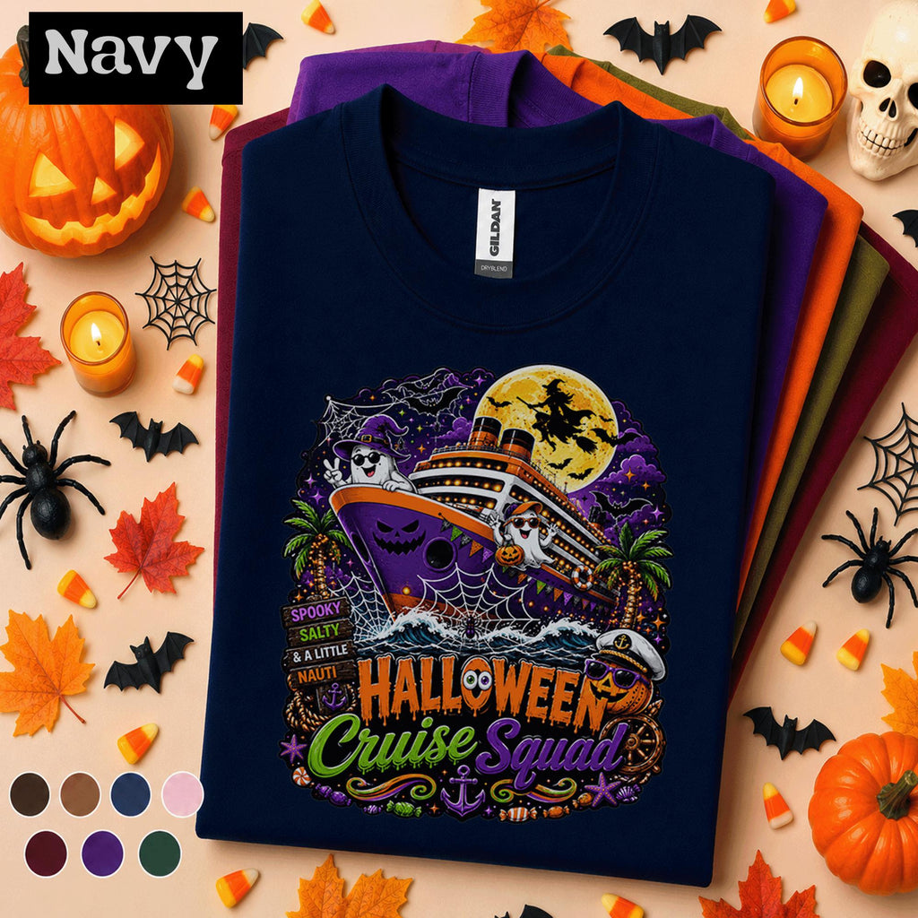 Halloween Cruise Squad Shirt, Spooky Salty Nauti Cruise Tee, Ghost Witch Pumpkin Vacation Shirt, Family Group Halloween Cruise Gift