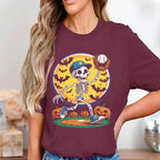 Halloween Skeleton Pitcher Baseball Shirt, Ghost Baseball Sweatshirt, Game Day Shirt, Halloween Baseball Shirt, Spooky Sports Fan Baseball