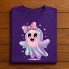 Iridescent Ghost Pumpkin Shirt, Cute Girly Ghost Shirt