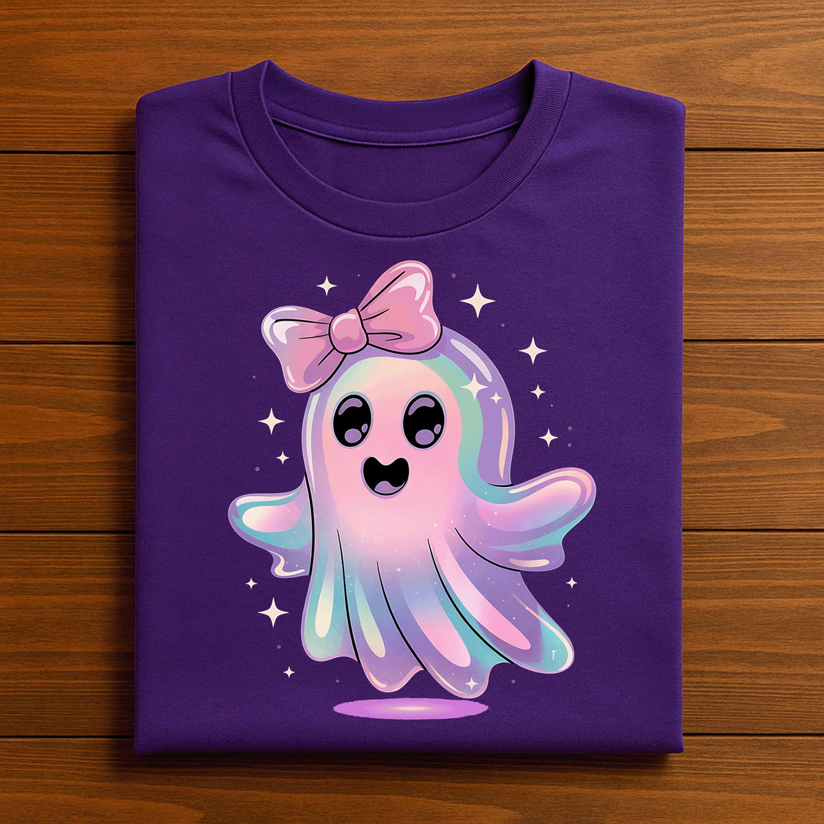 Iridescent Ghost Pumpkin Shirt, Cute Girly Ghost Shirt