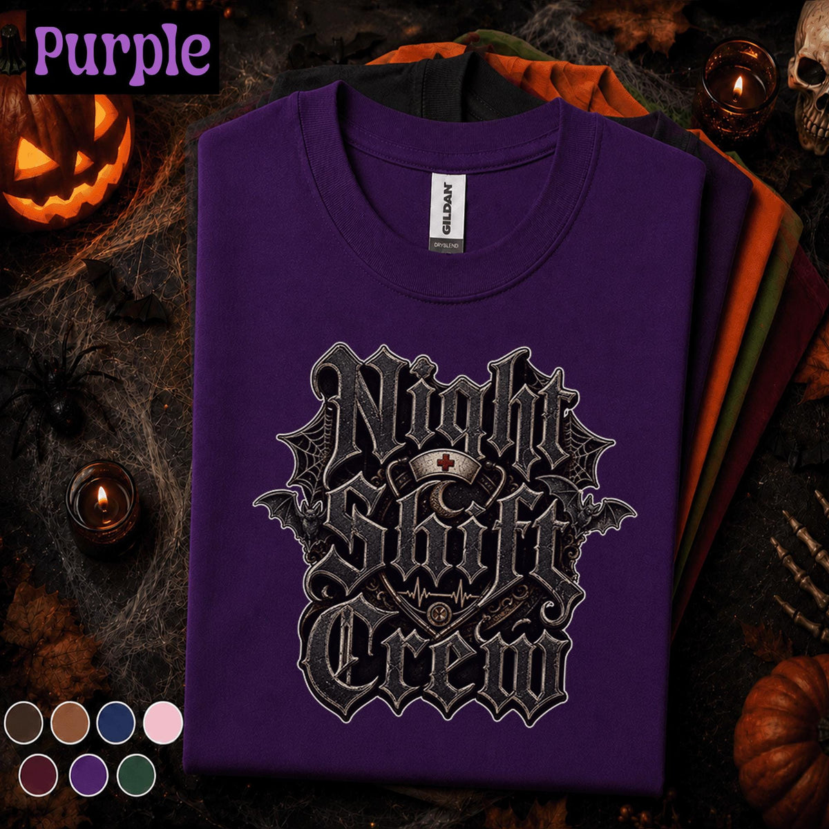Night Shift Crew Halloween Shirt, Gothic Nurse Tee, Spooky Healthcare Worker Gift, ER Nurse Halloween T Shirt, Medical Staff Costume