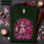 Breast Cancer Awareness Shirt, Pink Ribbon Sugar Skull Tee, Floral Butterfly Survivor Shirt, October Cancer Fighter Gift for Women Her