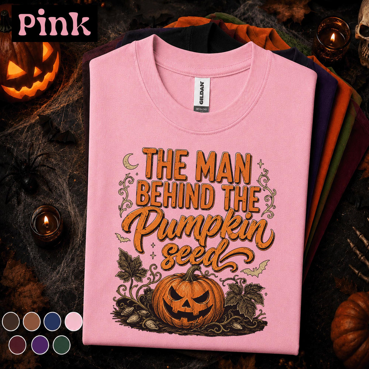 Man Behind The Pumpkin Seed Halloween Shirt, Funny Dad Halloween Tee, Pumpkin Carving Shirt, Spooky Dad Joke Fall Gift for Men