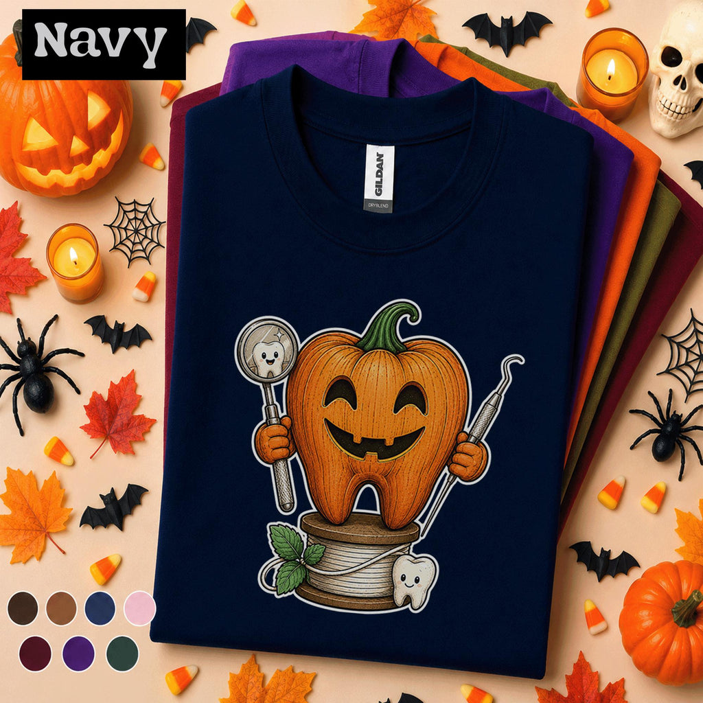 Pumpkin Tooth Halloween Shirt, Dental Hygienist Tee, Dentist Halloween Gift, Dental Assistant Shirt, Cute Spooky Dental Office T-Shirt