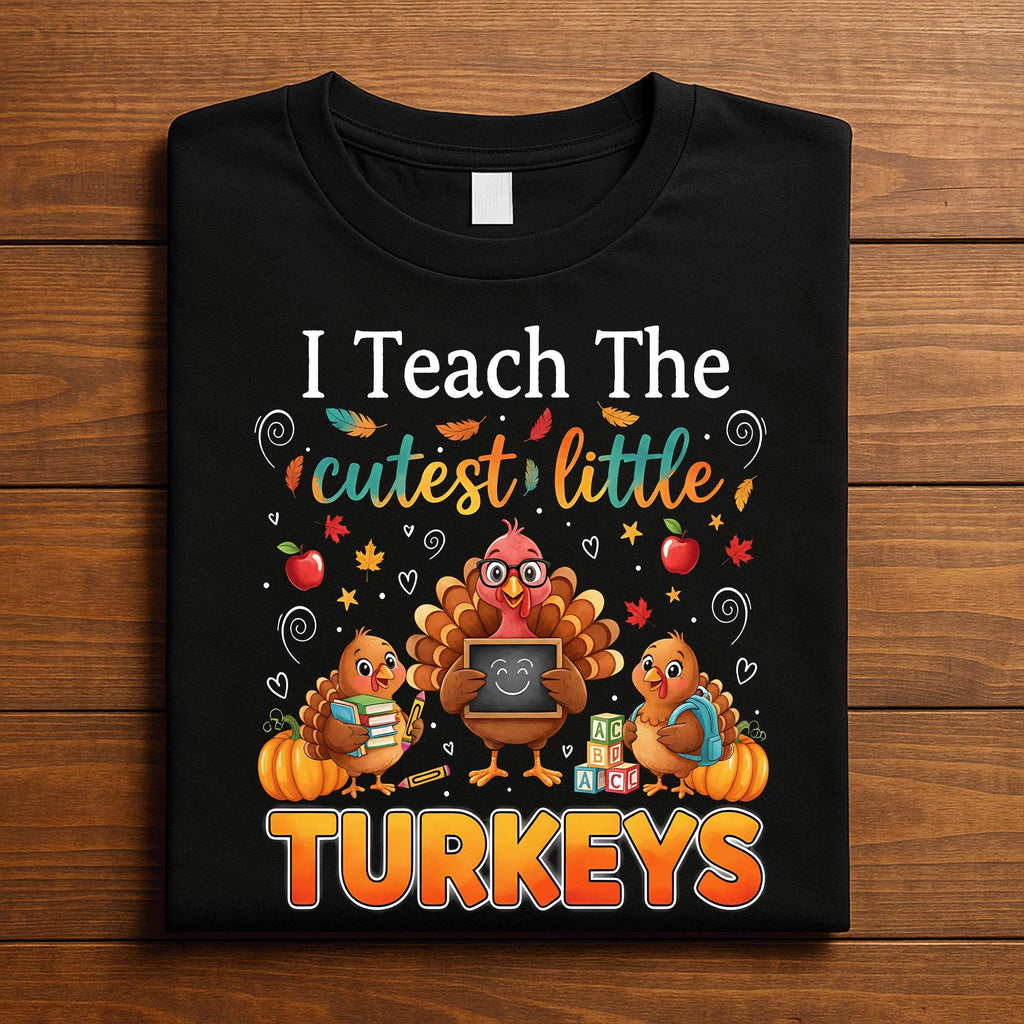 Thanksgiving Teacher Turkey Tee I Teach The Cutest Little Turkeys Fall, Autumn Teacher Thanksgiving, Gift Teacher Thanksgiving Sweatshirt