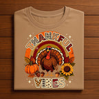 Fall Girls Turkey Thanksgiving for Women Thankful Vibes Shirt, Gift Thanksgiving Sweatshirt, Thanksgiving Hoodie, Thankful Shirt