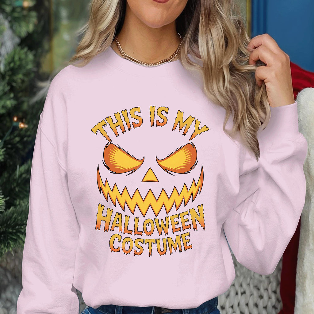 This Is My Halloween Costume Shirt, Funny Scary Pumpkin Face Shirt Men Women, Spooky Jack O Lantern Costume Top For Halloween Party Gift