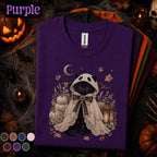 Black Cat Halloween Shirt, Cute Ghost Costume Cat Tee, Gothic Cottagecore Halloween, Spooky Autumn Pumpkin Shirt, Cat Lover Gift