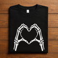 Couple Skeleton Hands Heart Shirt, Cute Gothic Halloween T-Shirt