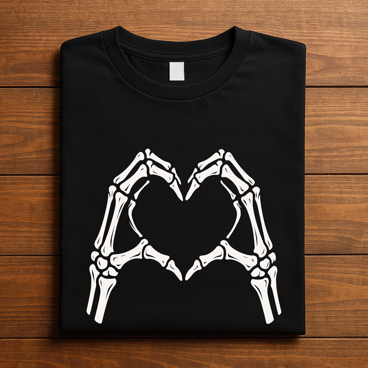 Couple Skeleton Hands Heart Shirt, Cute Gothic Halloween T-Shirt