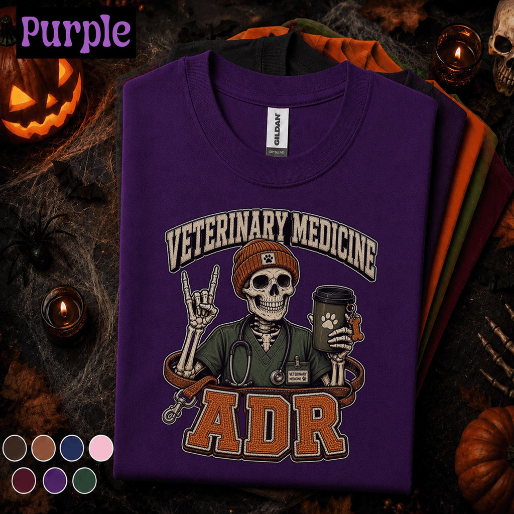 Veterinary Medicine ADR Halloween Shirt, Skeleton Veterinarian Tee, Spooky Vet Tech Gift, Animal Doctor Shirt, Funny Vet Clinic Fall Tee