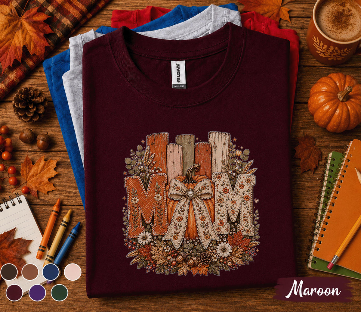 Mom Fall Shirt, Pumpkin Mom Sweatshirt, Cozy Autumn Mom Tee, Cute Mama Thanksgiving Shirt, Floral Pumpkin Harvest Gift Mom, Fall Season