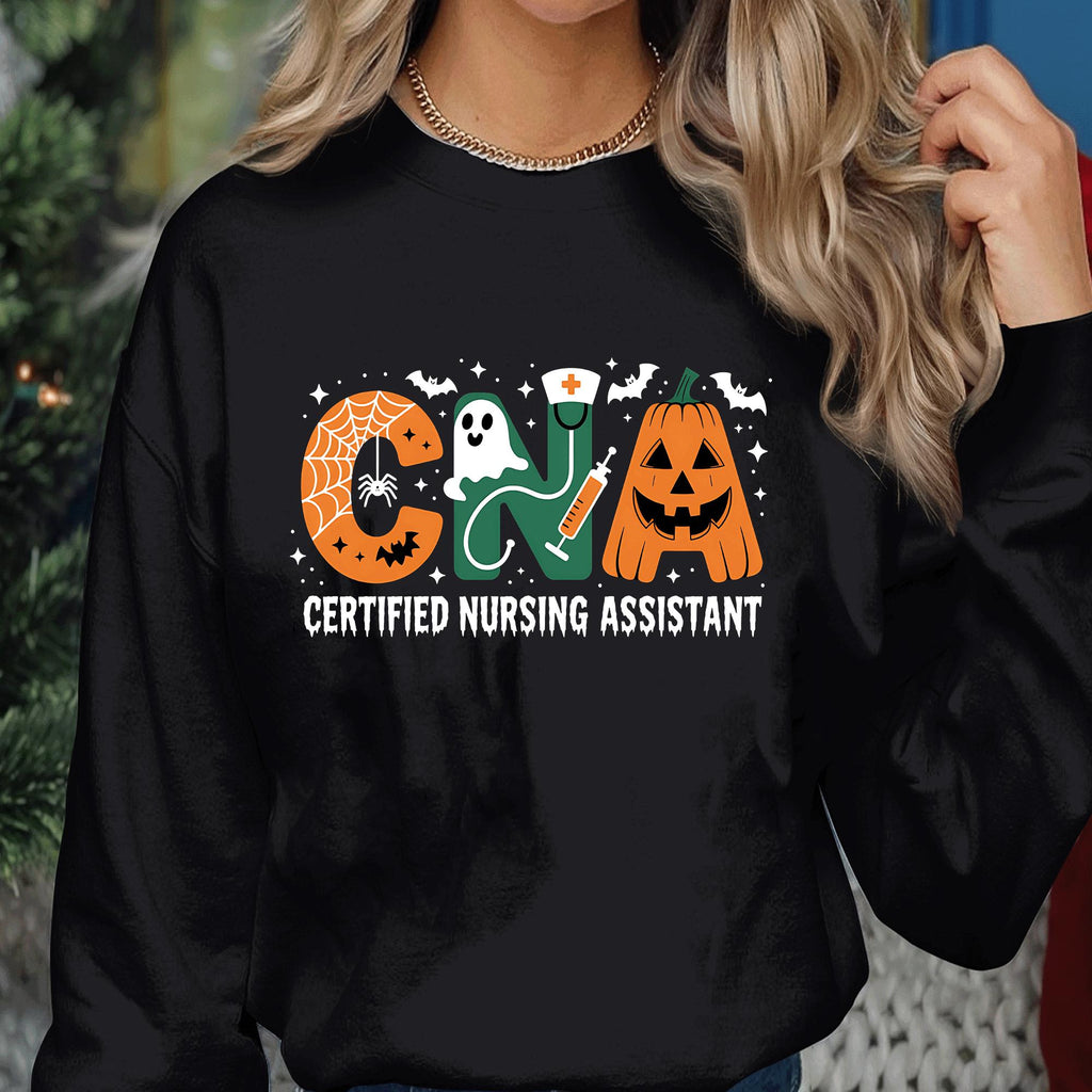 Spooky CNA Halloween Shirt Certified Nursing Assistant Tee, Cute Ghost Pumpkin, Nurse Halloween Sweatshirt, Halloween Nurse Shirt For Women