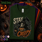 Stay Creepy Halloween Shirt, Plague Doctor Witch Tee, Gothic Raven Pumpkin T Shirt, Spooky Season, Dark Halloween Gift Tee