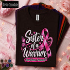 Breast Cancer Awareness Shirt, Sister of a Warrior Tee, Pink Ribbon Support Shirt, Breast Cancer Fighter Gift, October Pink Out Shirt