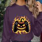 Pumpkin Controller Shirt, Halloween Gamer Fiery Jack O Lantern Tee, Spooky Gaming Costume Top, Halloween Shirt Boys, Boy Halloween Shirt