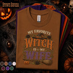My Favorite Witch Is My Wife Halloween Shirt, Funny Husband Wife Tee, Spooky Witch Gift for Spouse, Vintage Halloween Couples Shirt