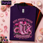 Breast Cancer Awareness Shirt, Give Breast Cancer the Boot Tee, Pink Ribbon Cowgirl Shirt, Western Cancer Fighter Gift for Women Mom