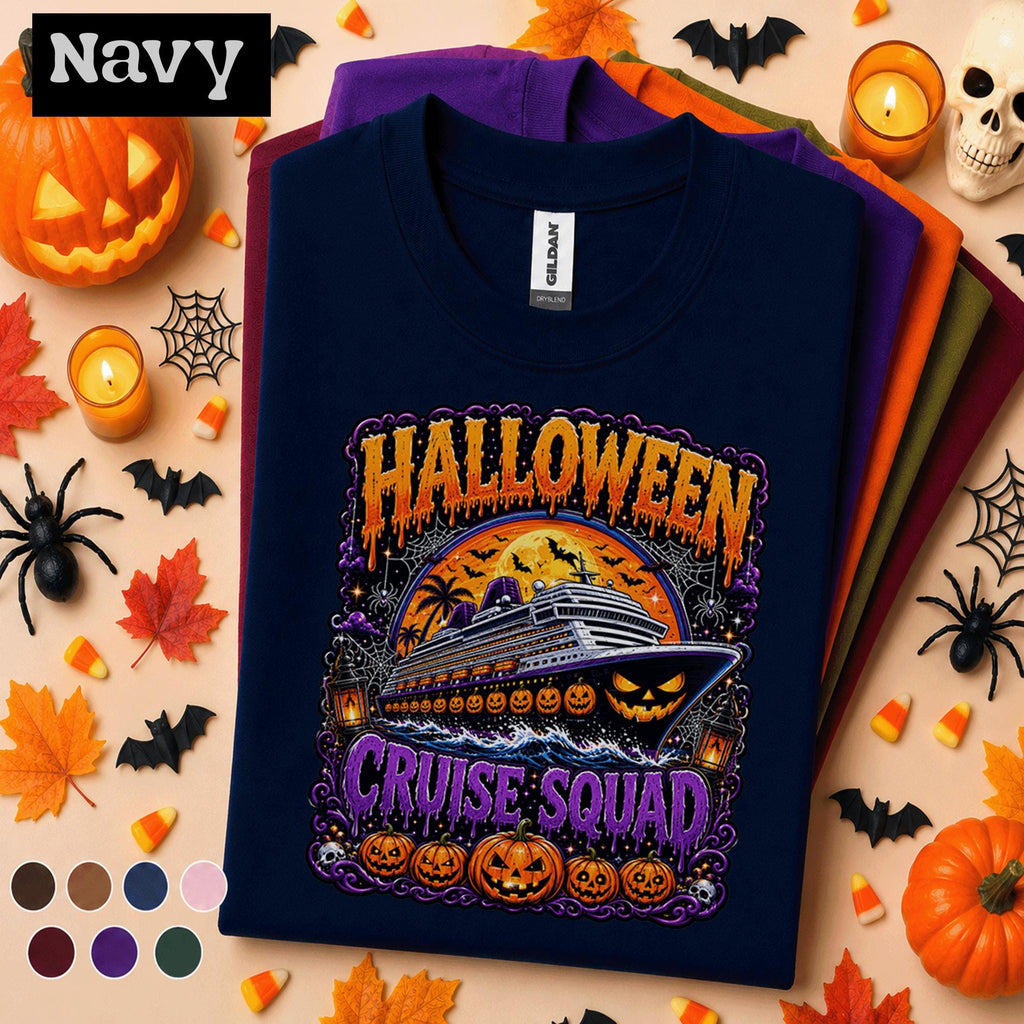 Halloween Cruise Squad Shirt, Spooky Cruise Vacation Tee, Pumpkin Ship Halloween Shirt, Matching Family Group Cruise Trip Gift Tee