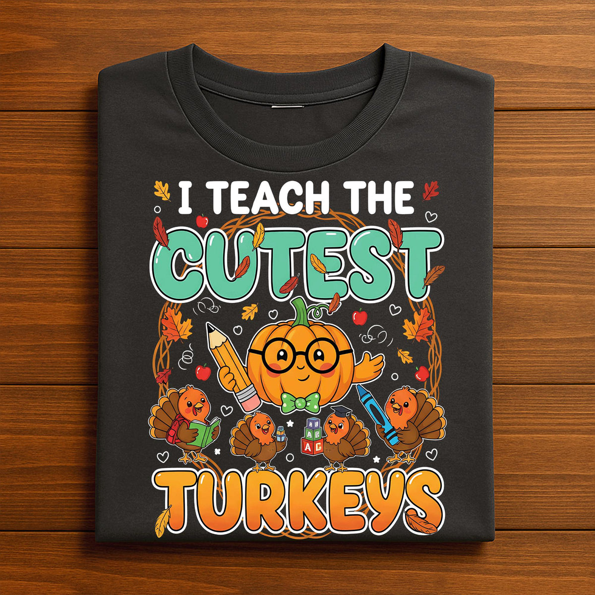 Fall Teacher Shirt Cute Turkeys I Teach The Cutest Little Turkeys Thanksgiving Autumn Classroom Tee, Gift Teacher Thanksgiving Sweatshirt