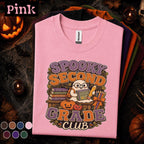 Spooky Second Grade Club Halloween Shirt, 2nd Grade Teacher Tee, Ghost Pumpkin Classroom Shirt, Fall Elementary School Teacher Gift