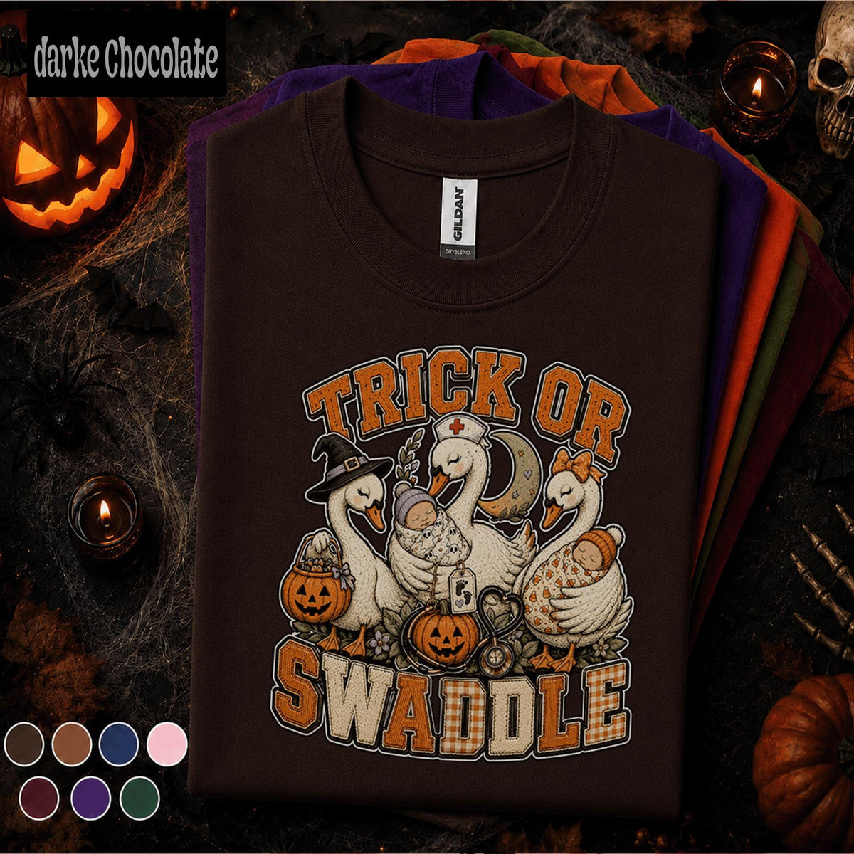 Trick or Swaddle Halloween Shirt, NICU Nurse Halloween Tee, Cute Newborn Nurse Gift, Labor Delivery Nurse Shirt, Spooky Baby Nursing Tee