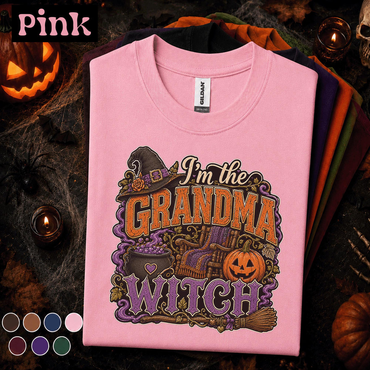 Grandma Witch Halloween Shirt, Funny Witch Grandma Tee, Spooky Grandma Halloween Gift, Retro Pumpkin Witch Shirt, Fall Grandmother Tee