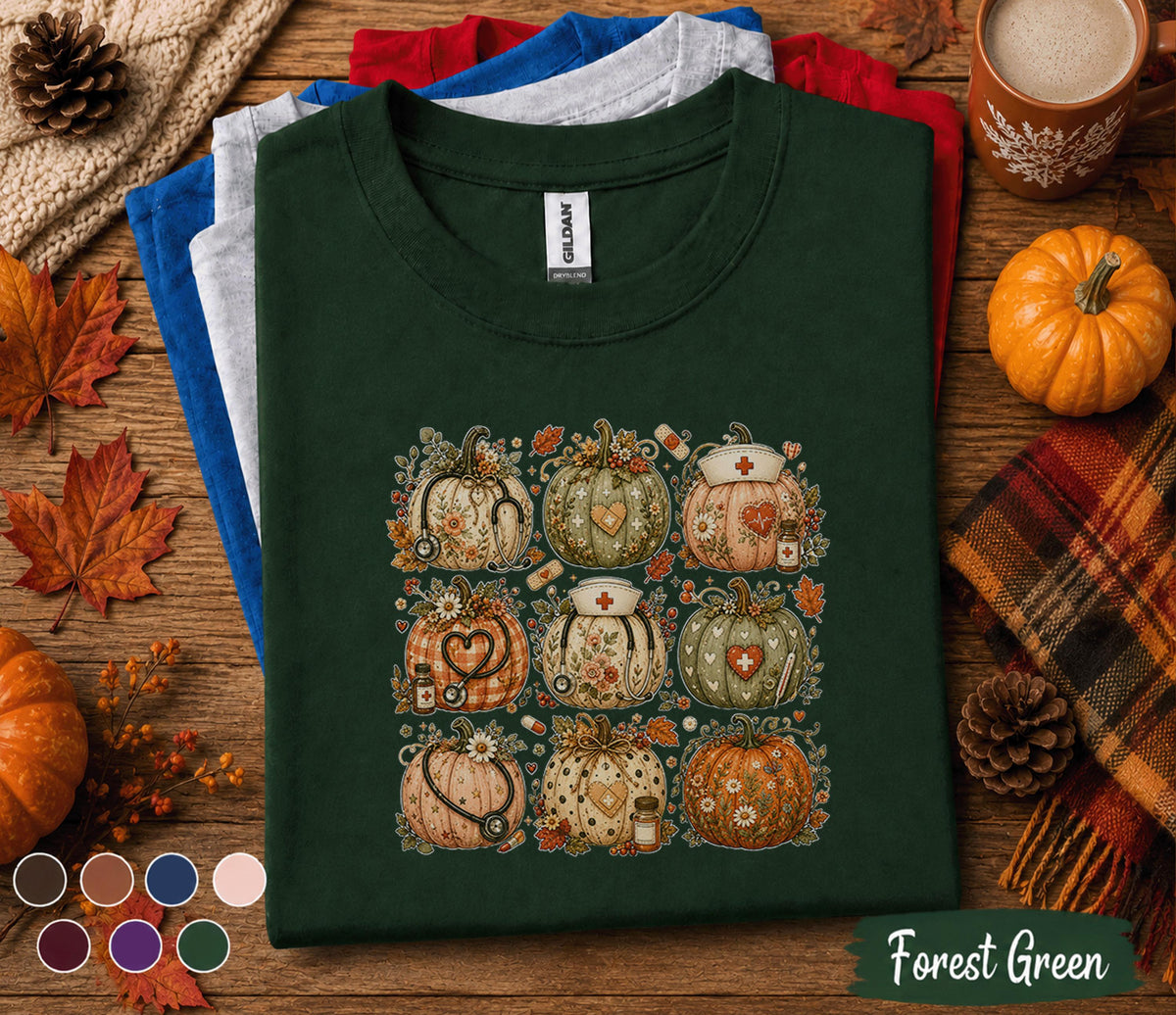 Fall Nurse Pumpkin Shirt, Cute Nurse Pumpkin Tee, Autumn Nurse Shirt, RN Halloween Fall Tee, Medical Pumpkin Sweatshirt, Nurse Gift Idea