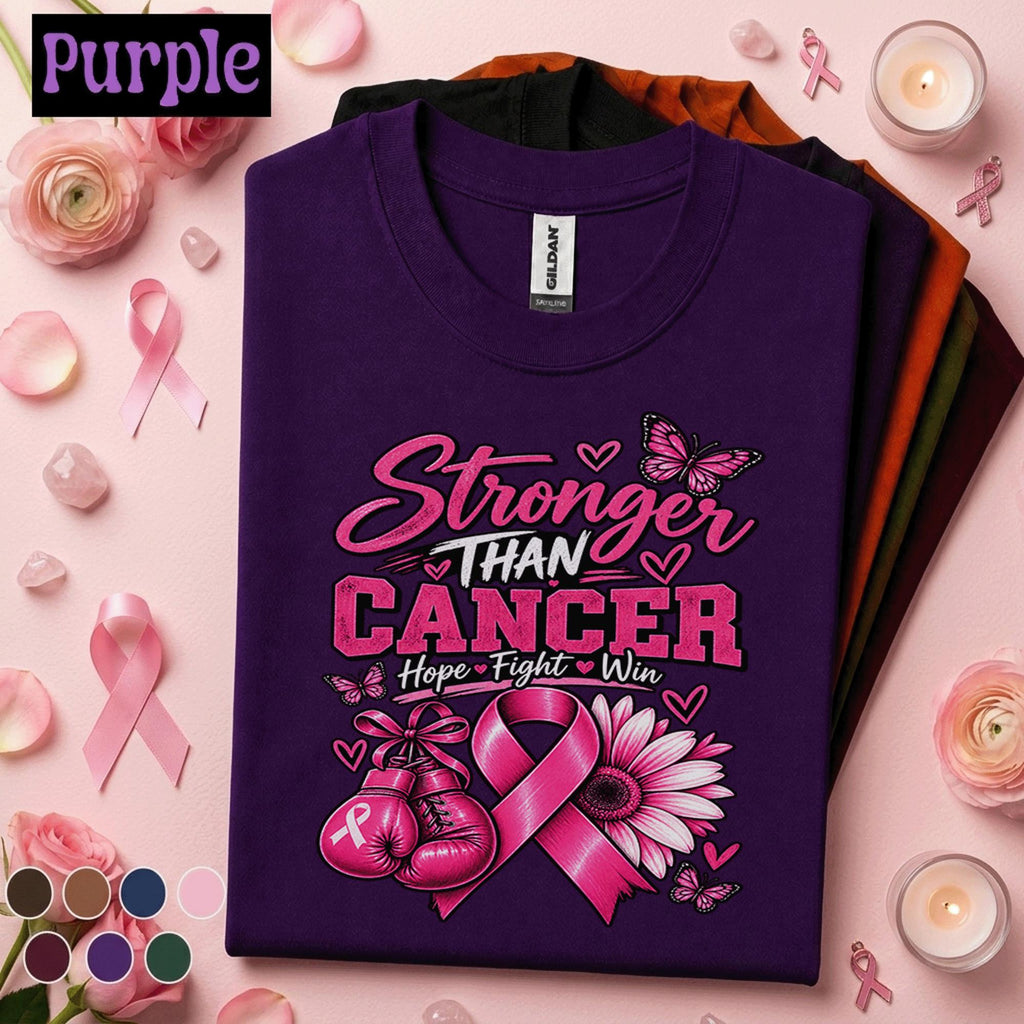 Breast Cancer Awareness Shirt, Stronger Than Cancer Tee, Pink Ribbon Fighter Shirt, Hope Fight Win Gift, October Support Survivor Tee