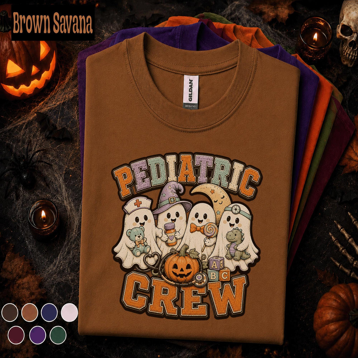 Pediatric Crew Halloween Shirt, Cute Ghost Nurse Tee, Pediatric Nurse Gift, Spooky Healthcare Shirt, Kids Nurse Fall Nursing T-Shirt