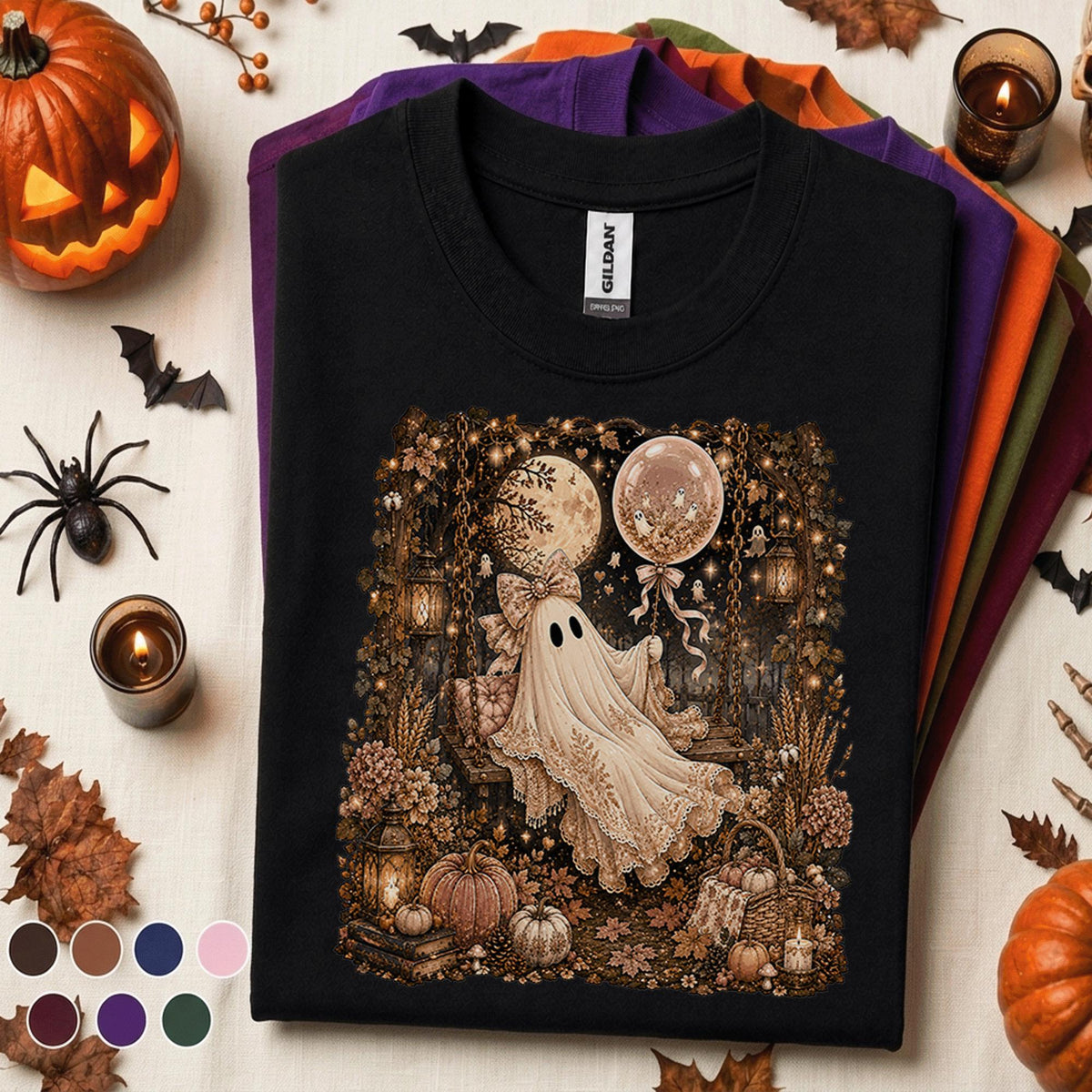 Cozy Ghost Halloween Shirt, Vintage Fall Ghost Tee