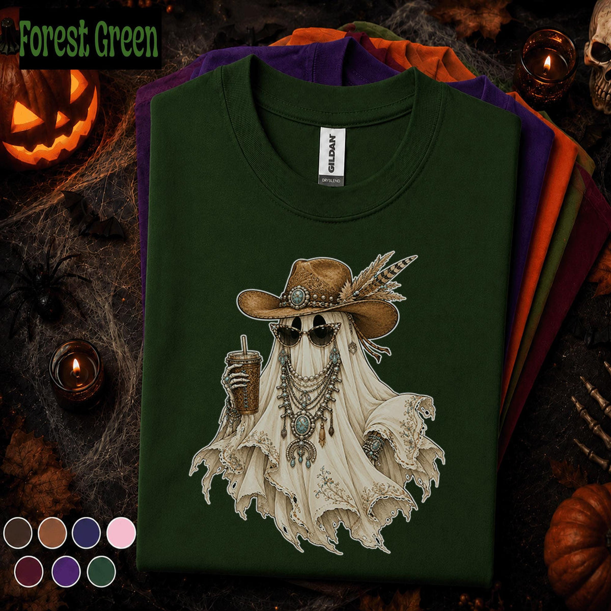 Western Ghost Halloween Shirt, Cowgirl Ghost Tee, Boho Spooky Season Shirt, Cowboy Halloween Tee, Cute Western Fall Outfit Gift