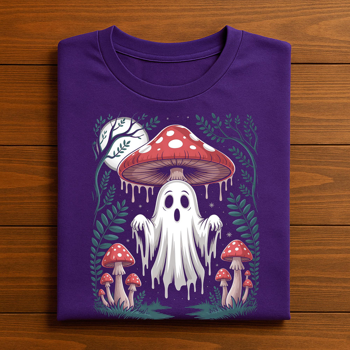 Spooky Mushroom Ghost Shirt Halloween Cottagecore Aesthetic Creepy Forest Haunted House Witchy Vibes Scary Fall Costume Tee