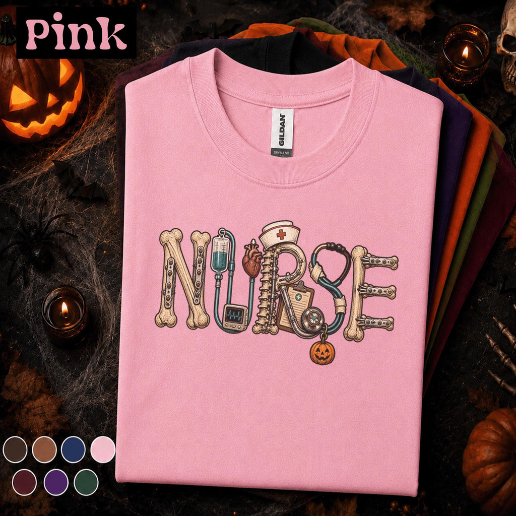 Nurse Halloween Shirt, Spooky Orthopedic Nurse Tee, Medical Skeleton Bones Shirt, Pumpkin Nursing Gift, Healthcare Halloween Tee for RN
