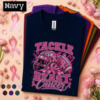 Breast Cancer Awareness Football Shirt, Tackle Breast Cancer Tee, Pink Ribbon Football Shirt, Pink Out Game Day Support Gift for Women