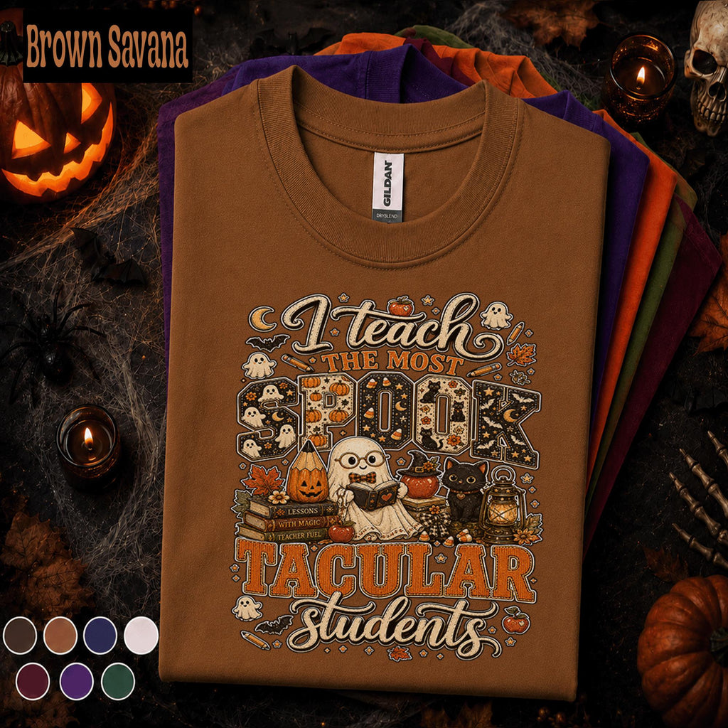 I Teach the Most Spooktacular Students Shirt, Funny Teacher Halloween Tee, Cute Ghost Pumpkin Classroom Shirt, Fall Teacher Gift