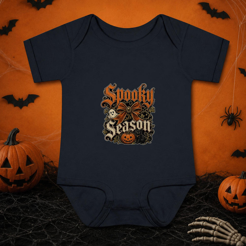 Spooky Season Baby Bodysuit, Vintage Halloween Infant Outfit, Ghost Pumpkin Black Cat Shirt, First Halloween Gift, Gothic Fall Baby Wear