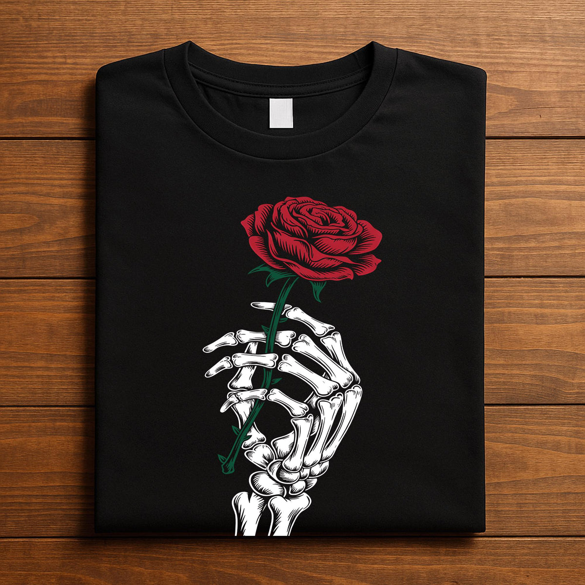 Skeleton Hand with Rose Shirt, Gothic Romance Halloween Tee, Couple Halloween Shirt, Skeleton Rose T-Shirt, Gift Valentine's Day Shirt