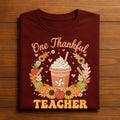 One Thankful Teacher Shirt, Thanksgiving Fall Teacher Pumpkin Shirt
