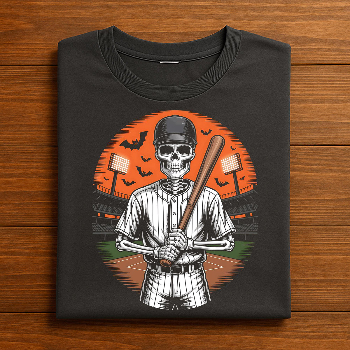 Skeleton Baseball Halloween Shirt, Spooky Sports Fan Tee