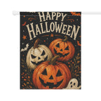 Happy Halloween Garden Flag, Pumpkin Jack O Lantern Yard Decor, Cute Ghost Spooky Flag, Vintage Orange Black Outdoor Porch Decoration