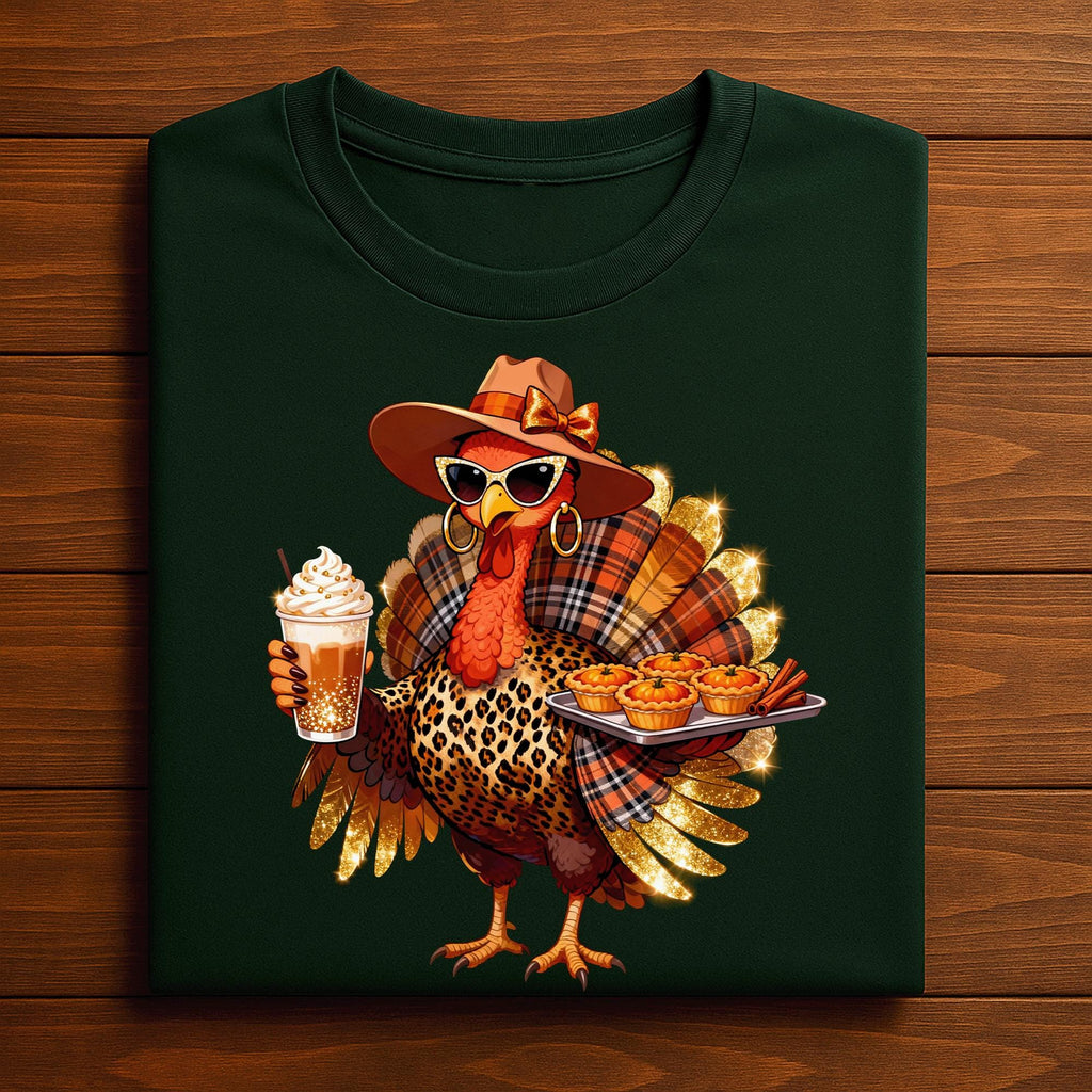 Leopard Turkey Shirt Women Thanksgiving Shirt Girl Pumpkin Spice and Pies Cute Fall Outfit for Autumn Vibes, Gift Thanksgiving Sweatshirt,
