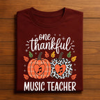 One Thankful Music Teacher Thanksgiving Shirt, Fall Music Teacher Pumpkin, Autumn Music Teacher Tee, Gift Teacher Thanksgiving Sweatshirt