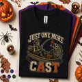 Just One More Cast Halloween Fishing Shirt, Skeleton Fisherman Tee