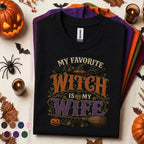 My Favorite Witch Is My Wife Halloween Shirt, Funny Husband Wife Tee