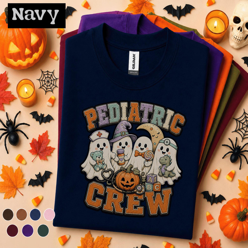 Pediatric Crew Halloween Shirt, Cute Ghost Nurse Tee, Pediatric Nurse Gift, Spooky Healthcare Shirt, Kids Nurse Fall Nursing T-Shirt