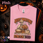 Funny Baker Halloween Shirt, Skeleton Baking Pumpkin Tee, Just Waiting for Next Stretch and Fold, Sourdough Baker Gift, Spooky Bread Tee