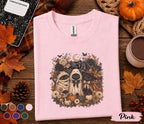 Cute Halloween Black Cat Shirt, Spooky Ghost Kitty Witch Tee, Autumn Pumpkin Cat Lover T-Shirt, Cute Fall Costume Gift for Women